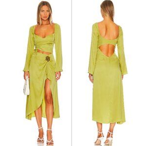 For Love And Lemons Lime Green Midi Dress